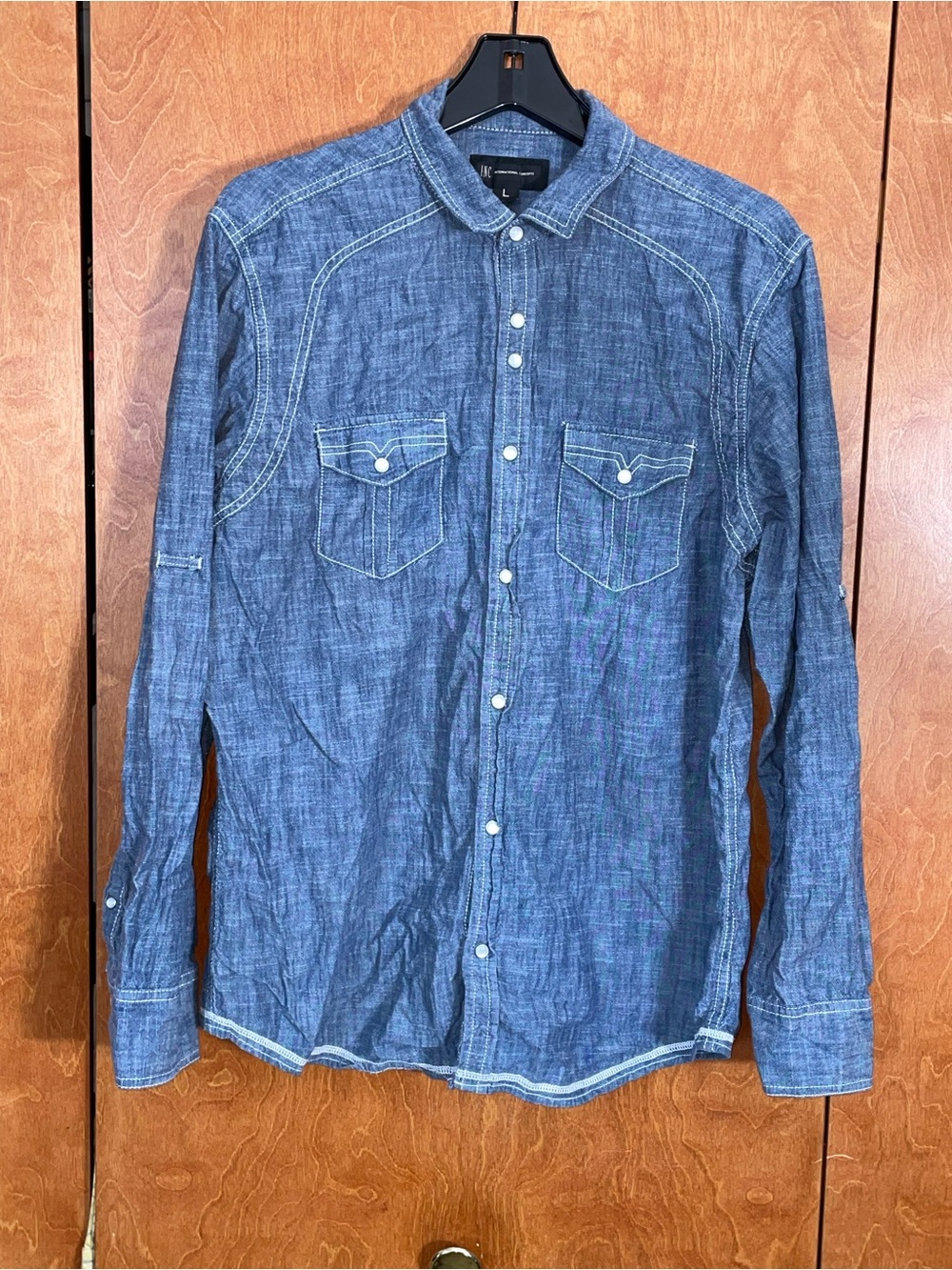 INC International Concepts Men's Indigo Chambray Button-Down Shirt